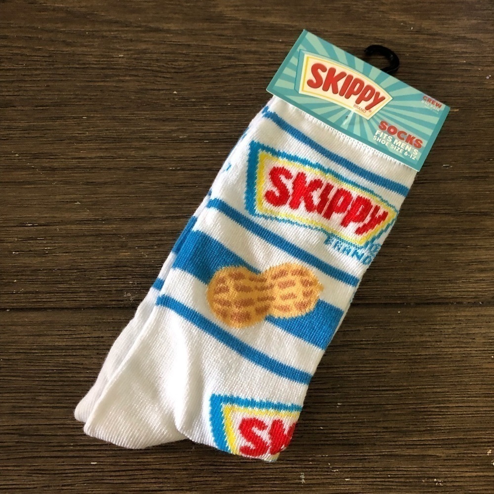 Skippy Peanut Butter Food novelty men’s crew socks
